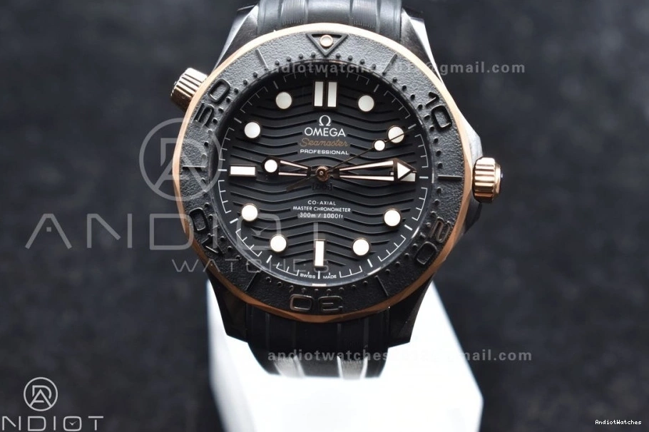 Best Black Seamaster VSF Black Neat Bezel Strap Rubber 43.5mm A Dial 300m Edition on 1070 1:1 RG Black Ceramic 1205